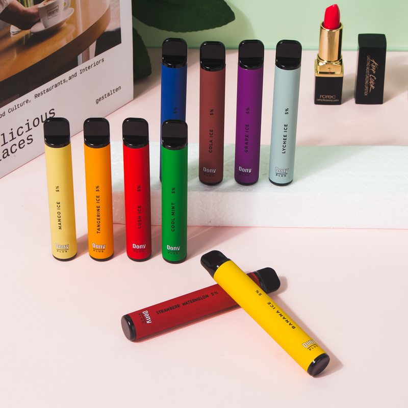 Dony ECO Plus 800puffs 3.2ml บุหรี่ไอระเหยแบบกำหนดเองแบบใช้แล้วทิ้ง 550mAh แบตเตอรี่ 15 รสชาติ