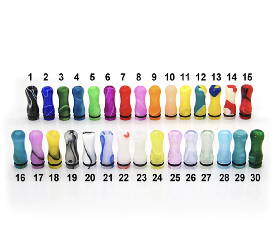 510 เคล็ดลับหยดอะคริลิกยาวเครื่องฉีดน้ำบุหรี่อิเล็กทรอนิกส์ที่มีสีสัน Vape Mouthpiece