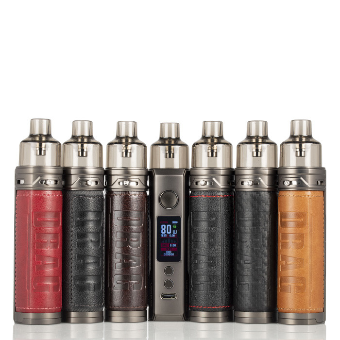 Voopoo Drag X 18650 Mod E ชุดเริ่มต้นบุหรี่ 4.5ml Vinci Coil Single 18650 แบตเตอรี่ 80w