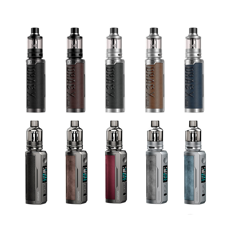 ชุดเริ่มต้นบุหรี่ E สุขภาพ 100 วัตต์เดี่ยว 18650 21700 แบตเตอรี่ Tpp Pod ถัง Voopoo Drag X Plus