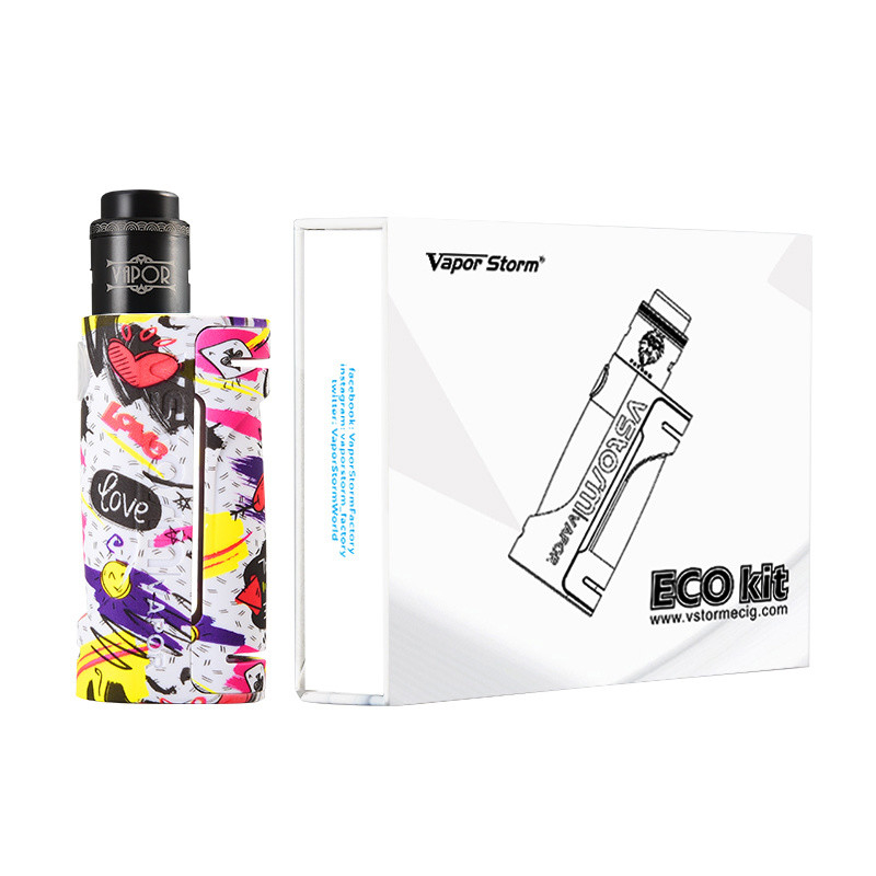 Abs Plastic 18650 ชุดแบตเตอรี่ Vape Box Mod Kits 90W / Vapor Storm Eco Rda Kit