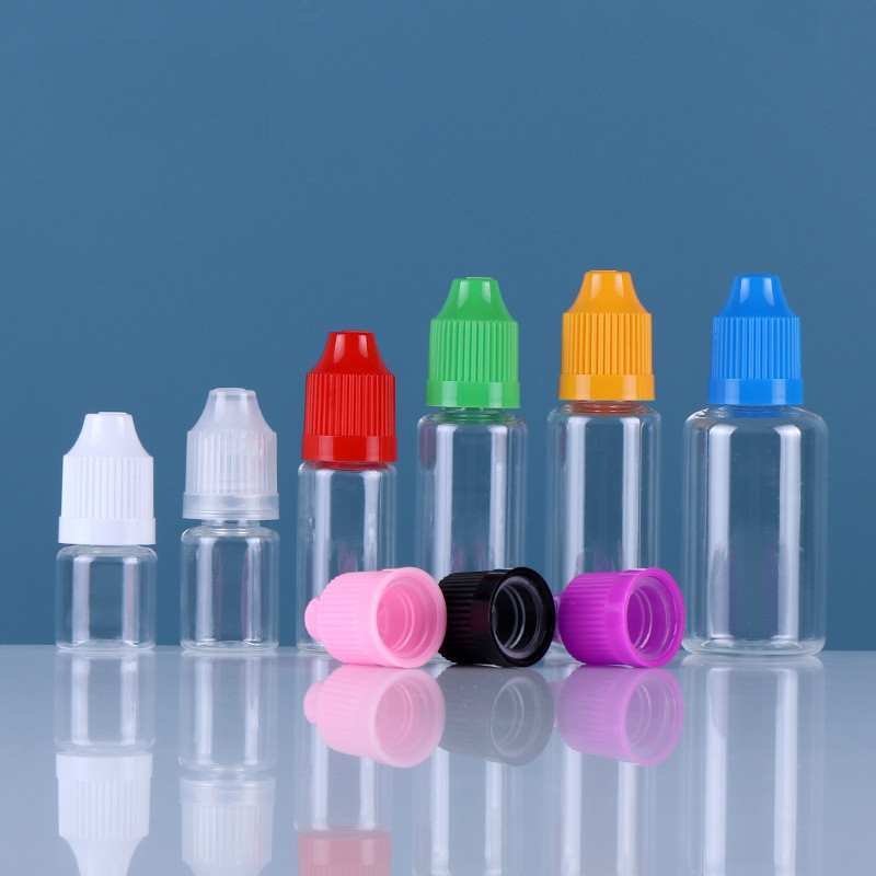 FCC พลาสติก PET V3 ขวด Ejuice เปล่าบุหรี่ E ของเหลวขวดใสฝาเกลียวที่มีสีสัน