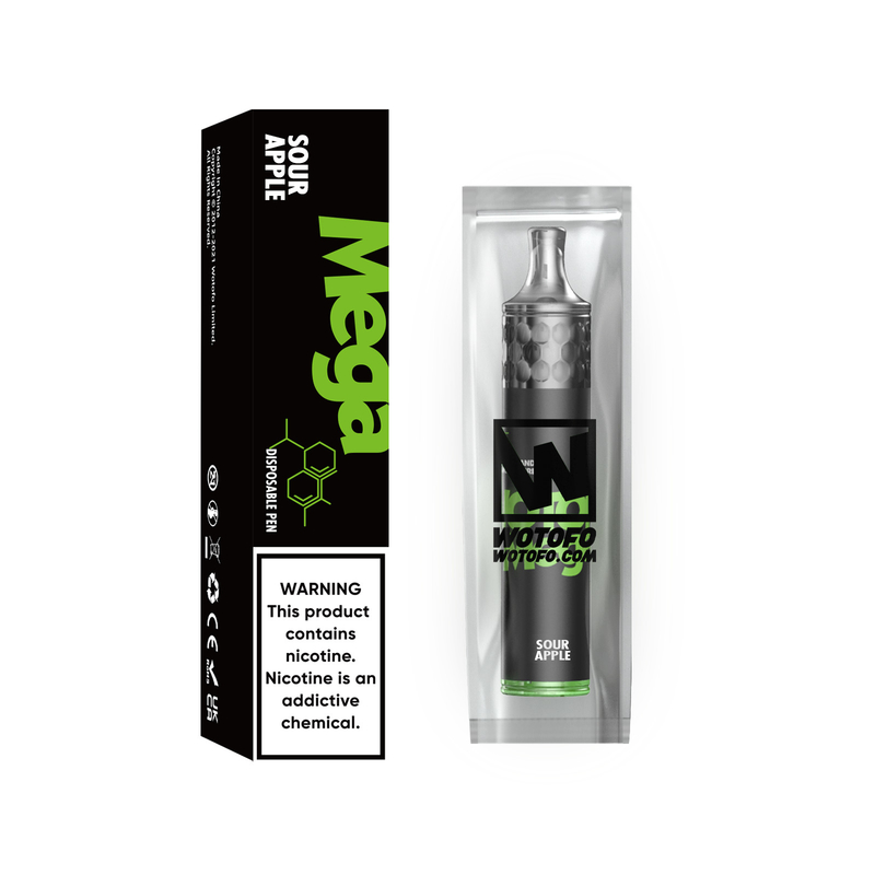 Wotofo Mega Disposable Pod Vapes Kit 1500 พัฟ 980ma 5ml E Liquid 1.6ohm Wire