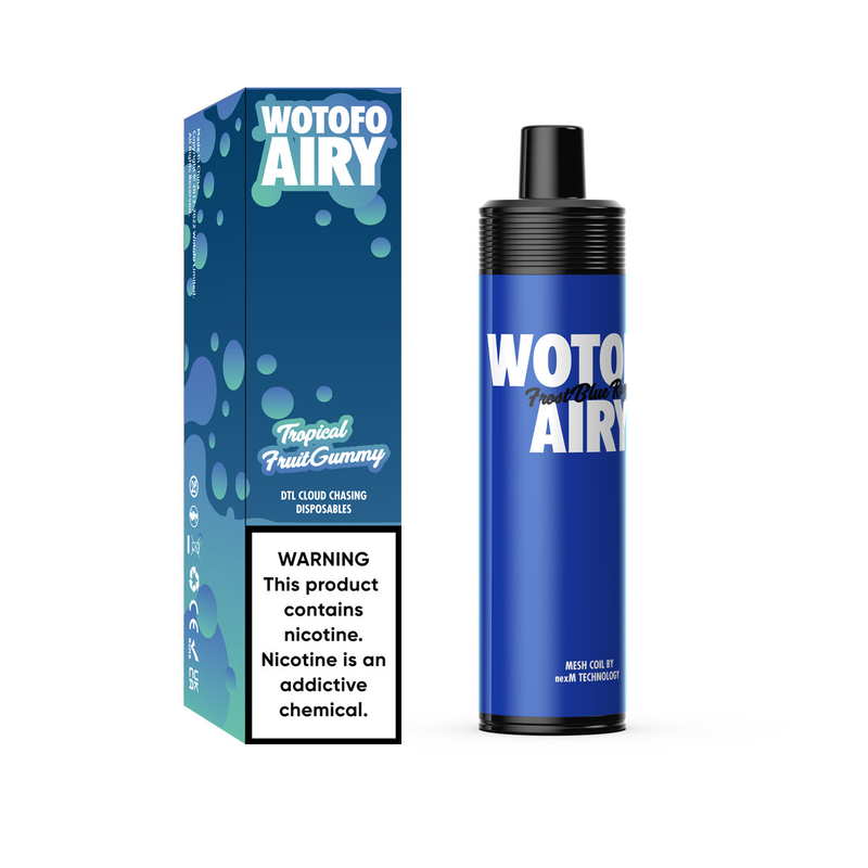 ชุดอุปกรณ์ Vape Pod แบบใช้แล้วทิ้งแบบชาร์จได้ 1,000 พัฟ Wotofo Airy Portable Pod Vape
