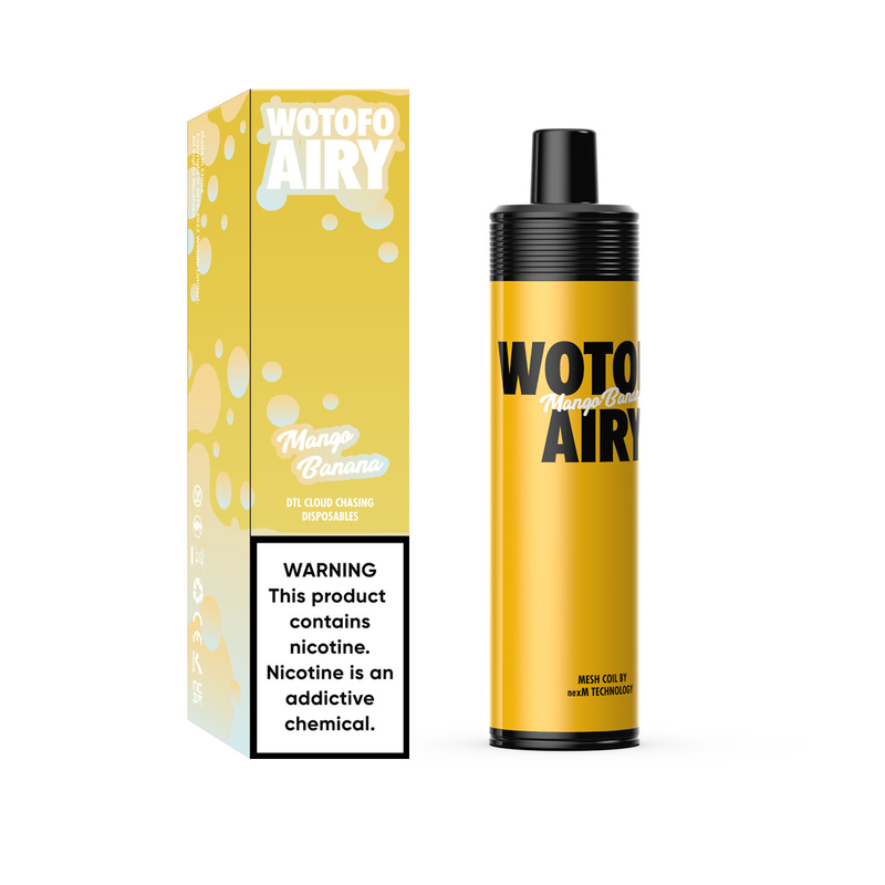 ชุดอุปกรณ์ Vape Pod แบบใช้แล้วทิ้งแบบชาร์จได้ 1,000 พัฟ Wotofo Airy Portable Pod Vape