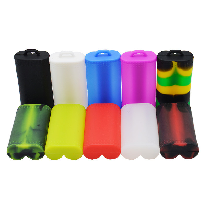 ฝาครอบแบตเตอรี่สองฝาครอบป้องกัน E Liquid Vape Pod Case ซิลิโคนสีสันสดใส 18650 Battery