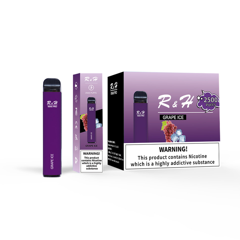 Disposable Pod Vapes Max Pro 8ml 950mah 2500 พัฟ 1.3ohm Mesh Coil Disposable Kit