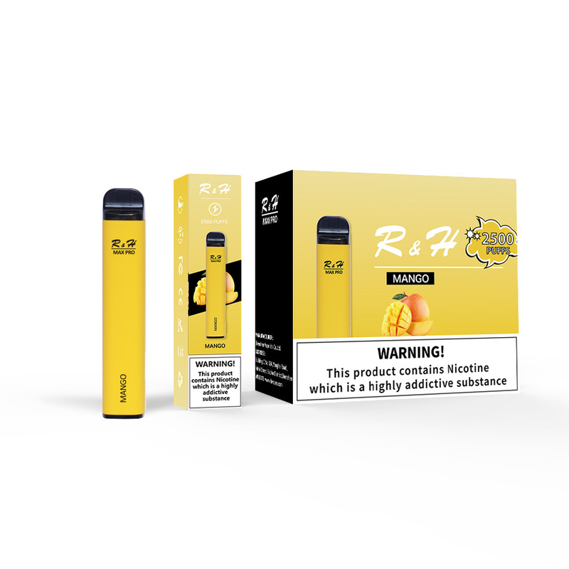 Disposable Pod Vapes Max Pro 8ml 950mah 2500 พัฟ 1.3ohm Mesh Coil Disposable Kit