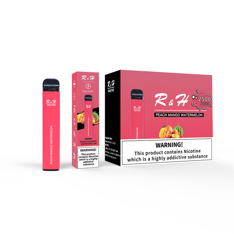 Disposable Pod Vapes Max Pro 8ml 950mah 2500 พัฟ 1.3ohm Mesh Coil Disposable Kit
