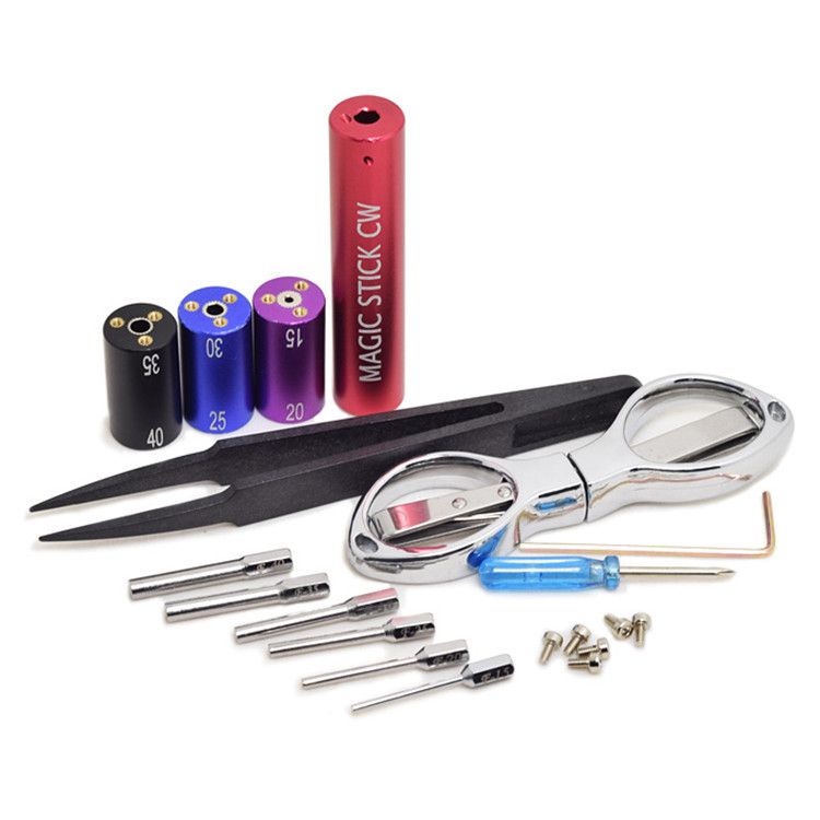 อุปกรณ์เสริมสำหรับบุหรี่อิเล็กทรอนิกส์ Coil Vape Winder Tool Kit DIY Vaping Sub Ohm Tools แหนบ 6 - In - 1