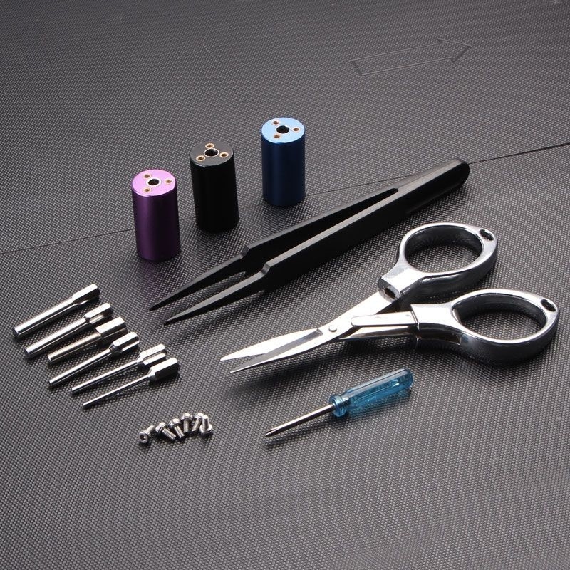 อุปกรณ์เสริมสำหรับบุหรี่อิเล็กทรอนิกส์ Coil Vape Winder Tool Kit DIY Vaping Sub Ohm Tools แหนบ 6 - In - 1