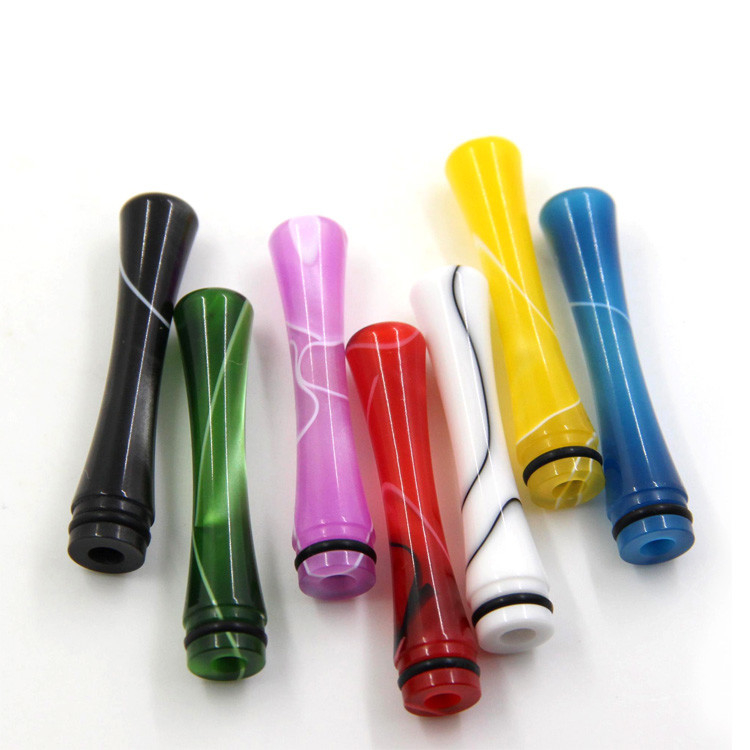 510 เคล็ดลับหยดอะคริลิกยาวเครื่องฉีดน้ำบุหรี่อิเล็กทรอนิกส์ที่มีสีสัน Vape Mouthpiece