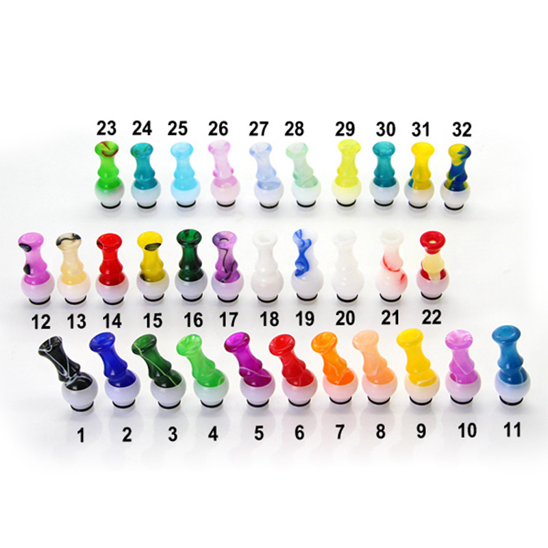 510 เคล็ดลับหยดอะคริลิกยาวเครื่องฉีดน้ำบุหรี่อิเล็กทรอนิกส์ที่มีสีสัน Vape Mouthpiece