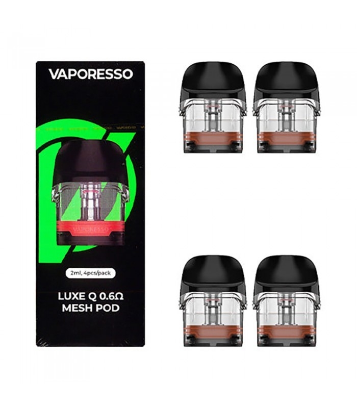 Vaporesso Luxe QS ตลับเปล่า Pod 2ml 0.6ohm 1.0ohm 4pcs สำหรับ Luxe QS Kit / Luxe Q Kit